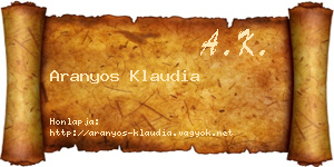 Aranyos Klaudia névjegykártya